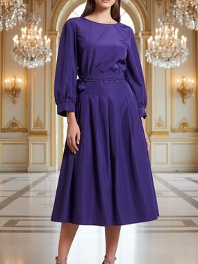 Talbots Deep Purple Midi set with Bishop Sleeves
